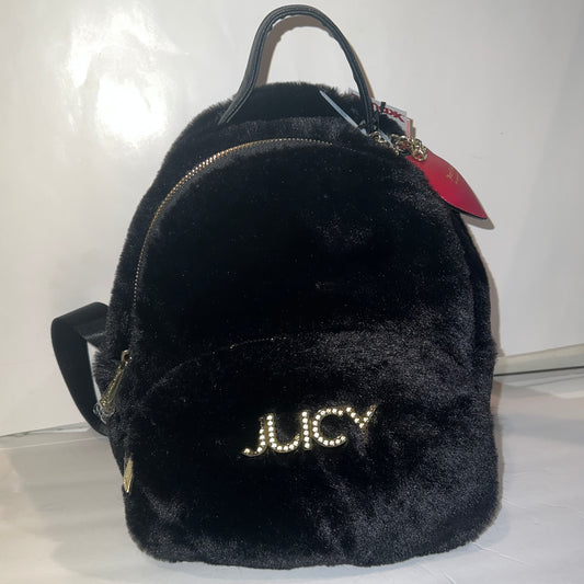 New Black Fluffy Juicy Couture Purse Backpack