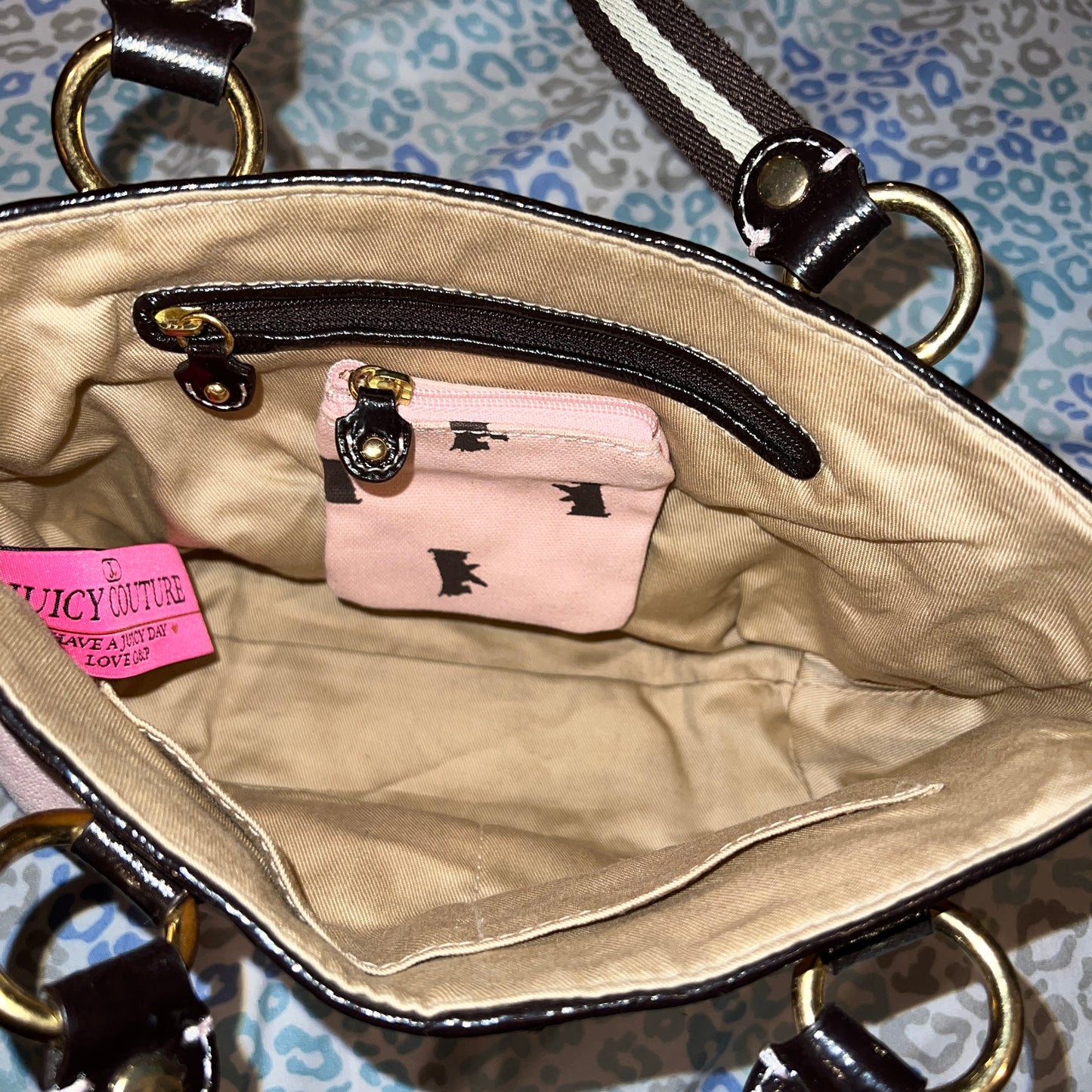 Vintage Pink Juicy Couture Bag Purse Handbag Satchel Scottie Dog Mini Tote RARE